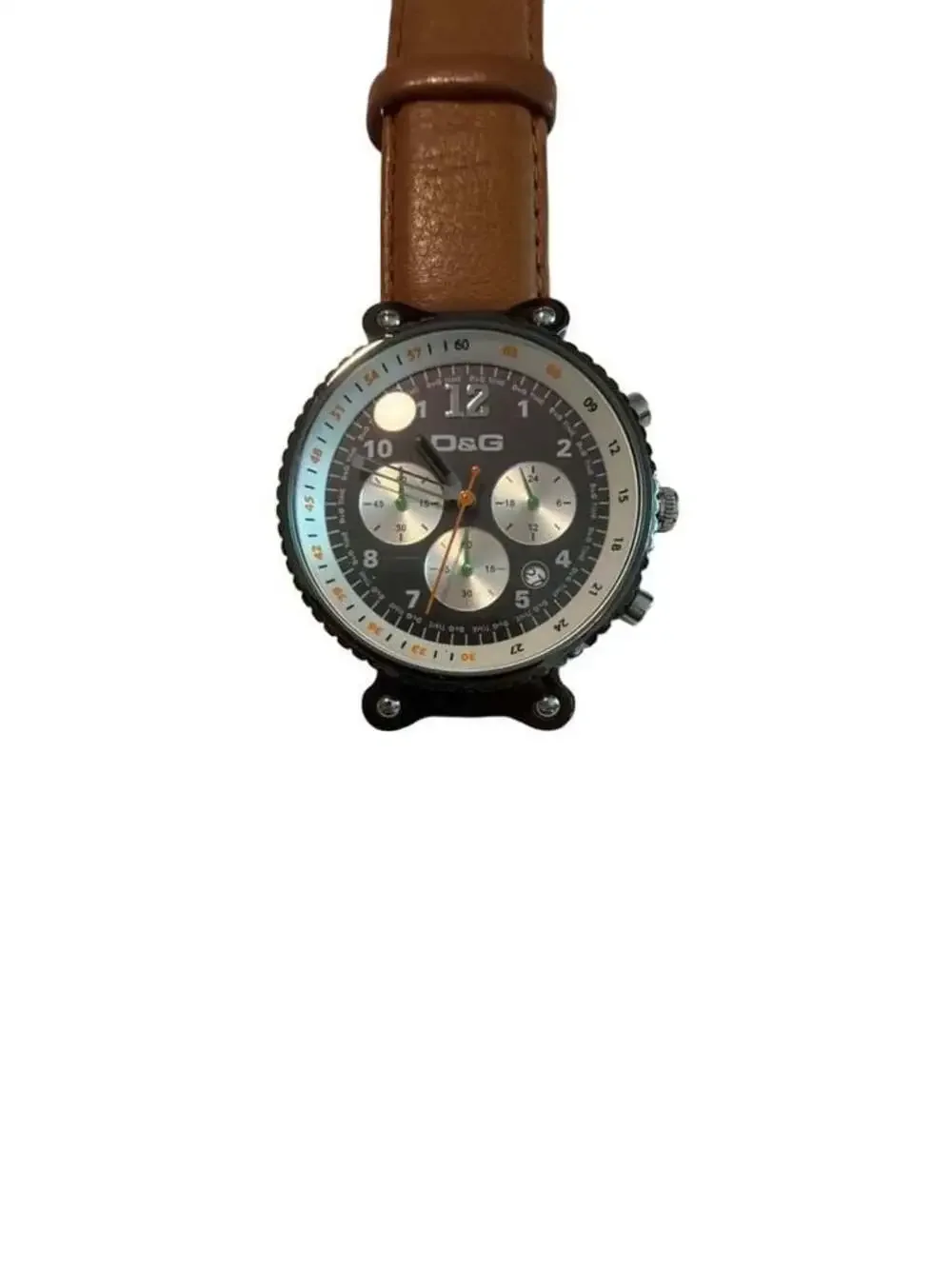 D&G Dolce & Gabbana Rhythm Chronograph Watch with Leather Strap